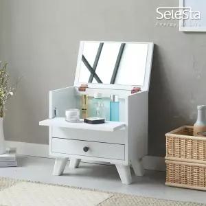 큐티 덮개거울 미니화장대 다리형 화장대 좌식화장대 서랍장 화장품정리대 화장대서랍장 콘솔 콘솔화장대