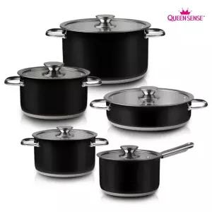 3중구조바닥 블랙 스텐 IH냄비 5종 세트 인덕션용냄비 스텐냄비 스테인리스 라면 직화 식기세척기 파스타