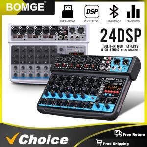 BOMGE 8 채널 미니 오디오 믹서 라인 DC 5V Bluetooth 48V 소규모 클럽 OR 바용 24DSP 효과 스튜디오 녹음