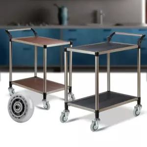 월넛우드 2단 대 무소음바퀴 써빙카 주방카트 트롤리 웨건 서빙카 써빙카트