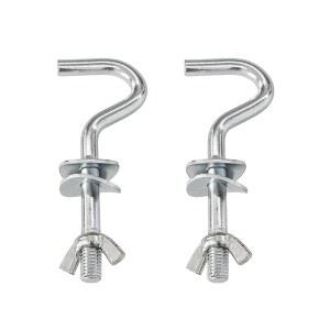 런씨웨이 2Pcs 헤비 듀티 금속 해먹 교체용 후크, 직경 3/8인치, 스탠드의 1/1/4~2인치 길이 구멍, 실내외용 후크에 맞습니다