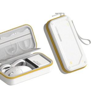 하기비스 전자 정리함 여행용 케이스 가방 EVA 하드쉘 PU 마우스, 충전기, 케이블, 파워 뱅크, SD 카드, USB 플래시 디스크, 액세서리(화이트)용 휴대용 파우치