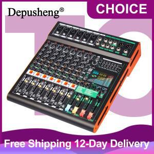Depusheng TG8 전문 오디오 믹서 99 DSP 8 채널 듀얼 그룹 DJ 콘솔 믹싱 48V 팬텀 전원 USB 무대 바 레코드