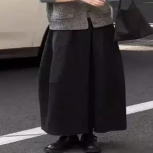 여성 스커트 회색 모직 A라인 슬림핏 포플린 정장 중기장 배핏 빅사이즈 원픽1