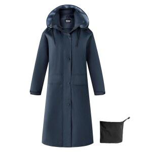 우본 여성용 레인코트 방수 후드 롱 패커블 레인 재킷 캐주얼 바람막이