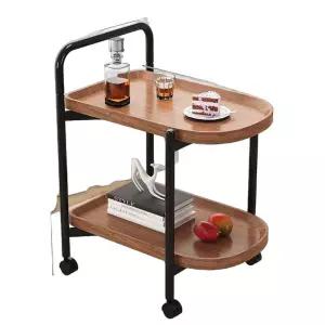 무빙 월넛 가정용서빙 카트 이동식 주방 우드웨건 왁싱 서빙