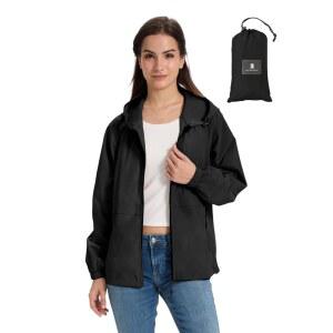 가벼운 레인 재킷 여성 방수 레인코트 패커블 후드 바람막이