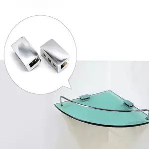 강력이중 유리브라켓 코너 욕실선반 유리 고정 욕실 타공 브라켓 유리선반 선반