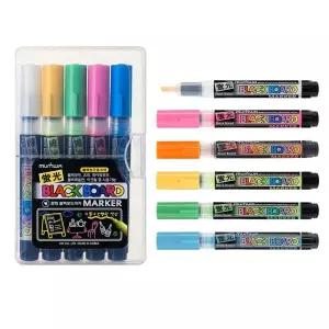 블랙 보드마카 5개입 5색 형광 칠판 보드 흑판 유리 창문 보드마카 블랙 블랙마카