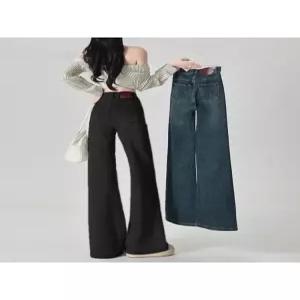 롱 빈티지 가을 이른 하이웨스트 와이드 부츠컷 청바지 여자청바지 빅사이즈 슬림핏 원템3