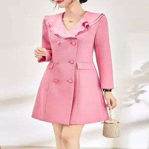 여사친 원피스 미니 봄 브이넥 더블 허리여밈 긴팔 프릴 쉬폰 원픽1