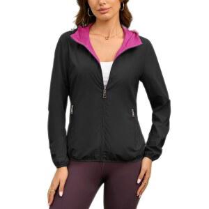 모던 버블 여성 리버서블 레인 재킷 경량 방수 윈드브레이커 아웃도어 액티브 휴대용 레인코트