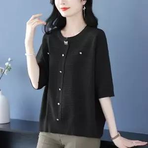 윈터솔져 여친 니트 캐주얼 춘하 데일리룩 티 롱루즈핏 루즈핏 빅사이즈 쿨링 반팔 셔츠 상의 KUK1