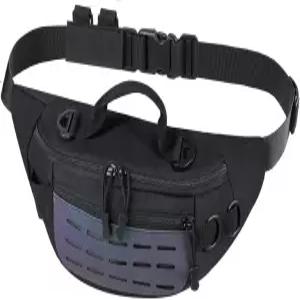 재미있는 퀘스트 5L 전술 패니 팩 - 방수 허리 조절 가능한 벨트 야외용 EDC 슬링백 트래블 하이킹(블랙)