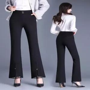 여성바지 레이스 트임 플레어 팬츠 가을 고급 슬림 빅사이즈 긴바지 심쿵직구