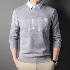 남자니트 칼라 봄 레터링 넥 레이어드룩 스웨터 봄가을 30대 얇은 심쿵