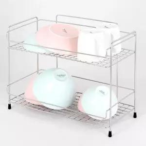 A-일체형 테이블랙(중) 2단 컵선반 그릇정리대 수납렉