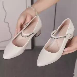 천진반 여성용 데일리룩 신발 운동화 워킹화 진구두 속굽 봄가을 댄스화 소프트 가죽 중굽 사계절화 KUK3