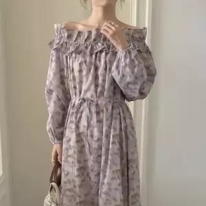 원피스 롱 가을 끈 넥 여자원피스 슬림핏 쉬폰 일자 오프숄더 원템3