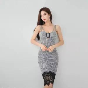원피스 레이스 나시 힙업 슬림 롱스커트 여자원피스 하운드투스 원템1