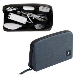 소형 전자제품 정리함 여행용 케이스 u2013 슬림 케이블 파우치, 기술 액세서리, 코드, 충전기, 이어버드 경량 미니 테크 백팩, 비즈니스, (블루)