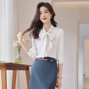 여성정장세트 새틴 브이넥 긴바지 가을 하의 세트 오피스 심쿵해외구매