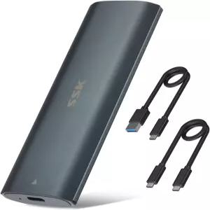 SSK 알루미늄 M.2 NVME SATA SSD 인클로저 어댑터 도구 없는 외장 리더 USB C 3.1/3.2 Gen 2 10Gbps PCIe