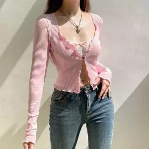 썬더볼츠 여친 여성용 티 라운드넥 프렌치 페이크투피스 긴팔 셔츠 봄가을 군소 자켓 KKE3