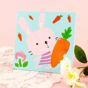 DIY 유화 그리기 보드 세트 토끼/그림/그림판/미니/페인팅/교육용/미술/재료/취미/키트/색칠/하기/소형