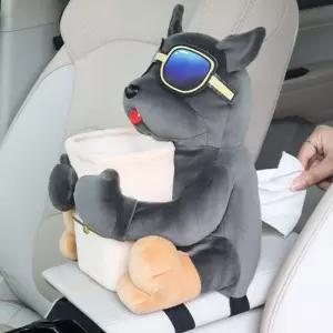 차량용 티슈케이스 휴지커버 강아지 자동차꾸미기