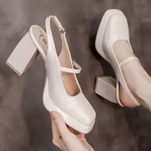 스파이더맨 여친 프렌치 스타일 메리 천연가죽 샌들 펌프스 웨지힐 하이힐 OPH5