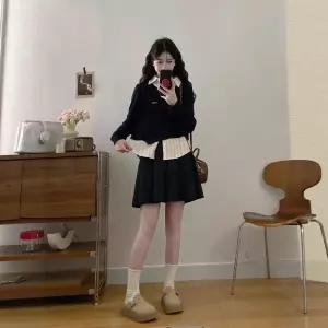 여친 스커트 치마 가을 페이크 투피스+플리츠 슬림핏 빅사이즈 원픽3