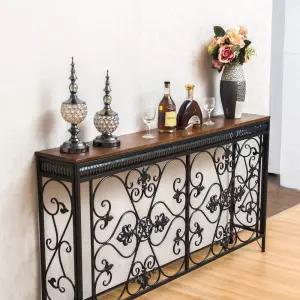 철제 엔틱 현관 콘솔 슬림 거실 미니 장식장 인테리어 빈티지 선반 콘솔장