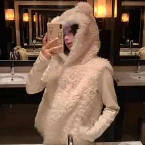 비욘드라이프 귀여운 곰돌이귀 퍼 후드베스트 조끼 1004606