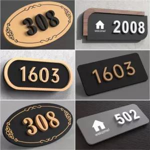 현관문 호실 세대 번호 현관 문 아파 호수판 번호판 명패 동호수 가로형-20x8cm 방번호