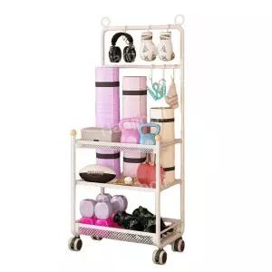 가정용 수납 틈새 철제 운동기구 이동식 요가매트 소도구 랙 정리대 필라테스