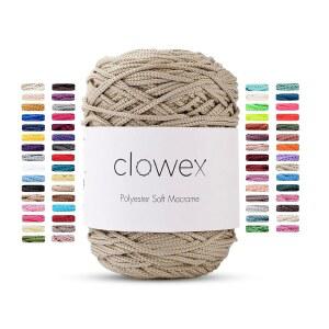 [미국배송] 클로우엑스 폴리에스터 소프트 마크라메 코드 2.5-3MM 191야드 X 1/9인치 터키 로프 DIY 공예용 땋은 실 식물 걸이 벽걸이 가방