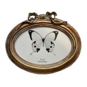 SICOO 빈티지 타원형 4x6 액자 앤티크한 화려한 테이블 상판과 벽걸이 액자, 홈 데코용 고화질 유리 전면, 구식 사진 갤러리, 레트로 아트, 브론즈 골드