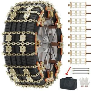 릴리펠, 스노우 체인 8팩 업그레이드, 자동차/SUV/픽업 트럭용 타이어 체인, 폭 215-285mm용 비상 미끄럼 방지 트랙션