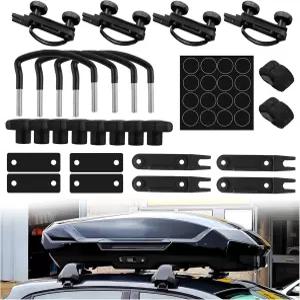 4PCS U-볼트 루프 랙 마운팅 브래킷 스트랩 및 너트가 포함된 내구성 클램프 키트로 박스 전문가용 자동차