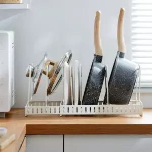 주방선반 냄비 프라이팬 뚜껑 보관 주방정리 거치대 수납