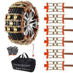 KYX 업그레이드 자동차 /SUV / 픽업트럭용 합금강 타이어 체인, 오프로드 SUV 185 195 205 215 225 235 245 255 - 6개 세트,