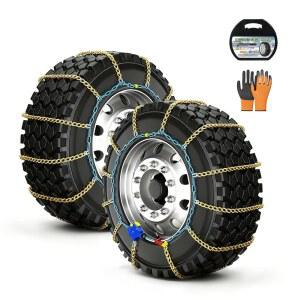 오토픽스 스노우 체인 - 자동차, 트럭, SUV를 위한 타이어 체인으로, 1분간 빠르게 설치할 수 있습니다. 뛰어난 내마모성을 티타늄 강화 고탄소 망간강. 2종 세트(HLN130)