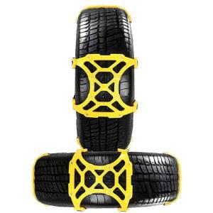 베이그웨이 자동차 스노우 타이어 체인 - 올 시즌 옐로우 자동차, SUV 및 트럭용 긴급 차량 미끄럼 방지 체인(옐로우, 6팩)