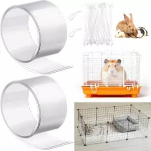 쥬에시카 2개 82.7 x 4.5 인치 기니 피그 케이지 라이너 클리어 컷테이블 크리터 미리 뚫린 구멍이 있는