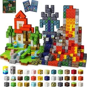 242 PCS 0.8 인치 마그네틱 블록 보관 가방이 있는 STEM 감각 장난감 3-8세 소년 및 소녀용 빌딩 창의성을