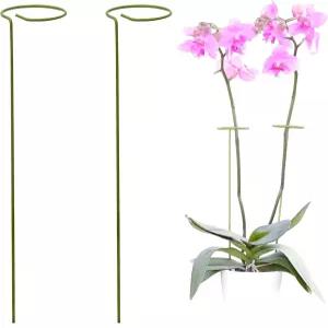 2팩 식물 말뚝 키 큰 식물과 꽃을 위한 지지대 그린 가든 꽃 재배 돕기 정원용 토마토 케이지 난초