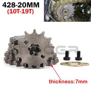 리테이너 플레이트 로커가 있는 쿼드 20MM 전면 체인 버기 오토바이 카트 엔진 19T 스프로킷 ATV 스쿠터용 428 10T