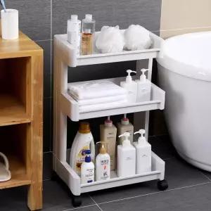 트롤리 트레이 키밍 이동 욕실 심플 식 수납장 수납선반 3단 [f70F359]