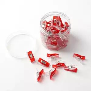 50p세트 집게 사무용 교무실집게 레드 튼튼한 미니 미니집게 사무실집게